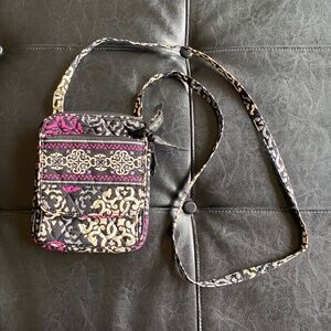 Vera Bradley Mini Hipster Crossbody - Canterbury Magenta Black quilted pattern